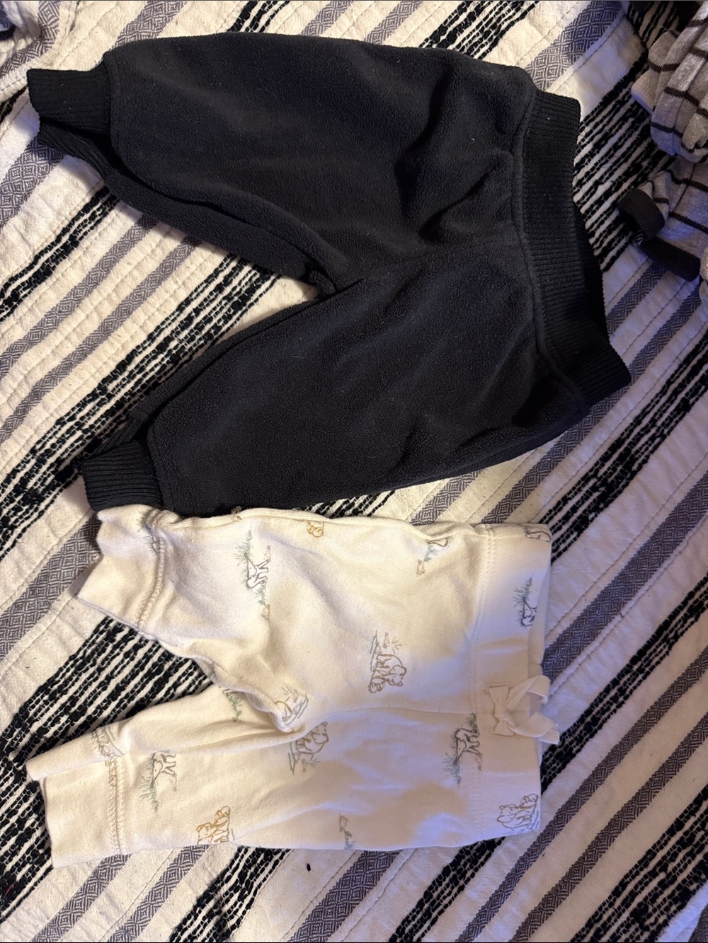 Carter's Black and Cream Kids Jogger Set